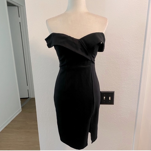 Lulus Black Classic Glam Black Off-the-Shoulder Women’s Bodycon Dress✨ - Picture 4 of 11